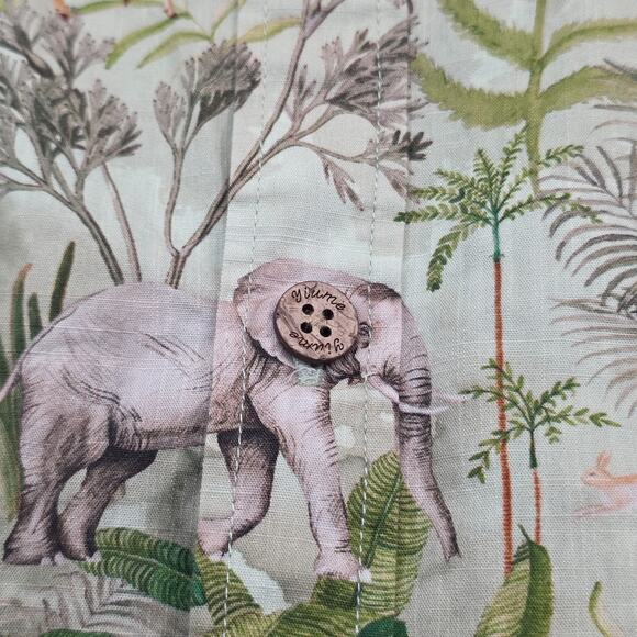 Yiume Animal Print Elephant Safari Zoo Short Sleeve Button Shirt Men XL - Picture 5 of 10